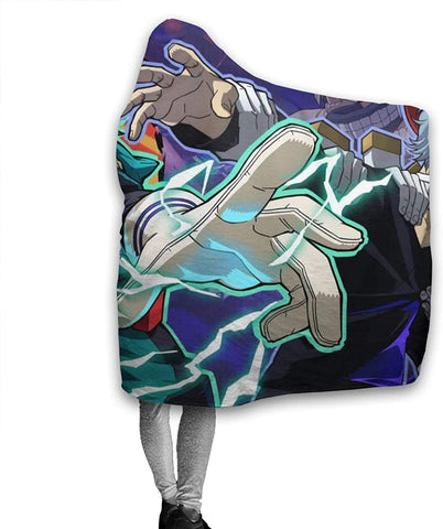 Image of Anime My Hero Academia Hooded Blanket - Fleece Printed Flannel Blanket