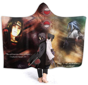 Anime Naruto Fleece Flannel Throw Hooded Blanket Cloak