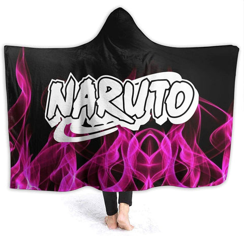Image of Anime Naruto Fleece Cloak - Flannel Throw Hooded Blanket