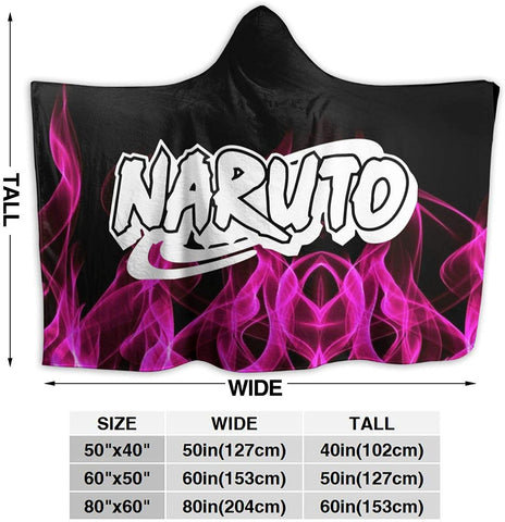 Image of Anime Naruto Fleece Cloak - Flannel Throw Hooded Blanket