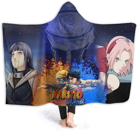 Image of Naruto Fleece Flannel Throw Hooded Blanket Cloak