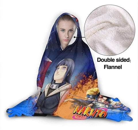 Image of Naruto Fleece Flannel Throw Hooded Blanket Cloak