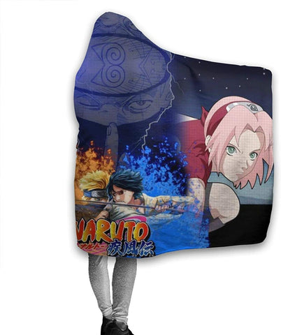 Image of Naruto Fleece Flannel Throw Hooded Blanket Cloak