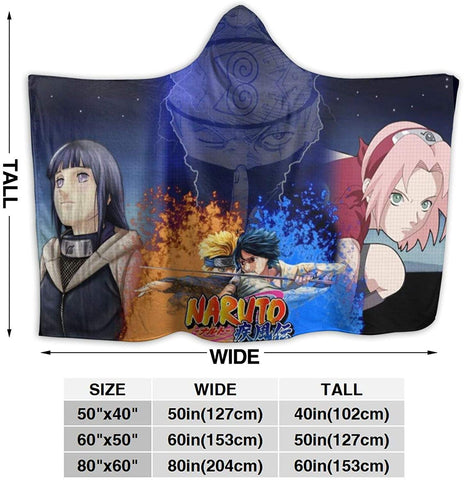 Image of Naruto Fleece Flannel Throw Hooded Blanket Cloak