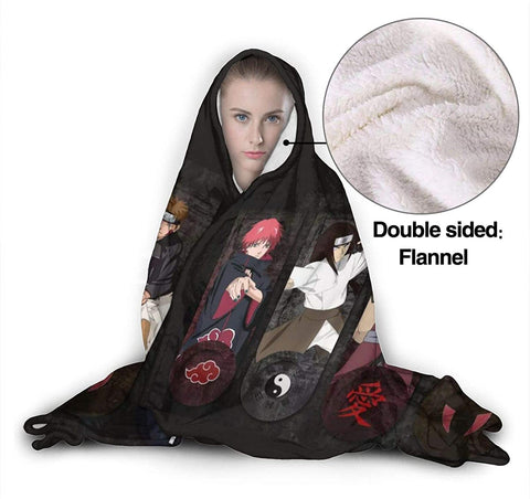 Image of Naruto Fleece Flannel Cloak - Throw Hooded Blanket
