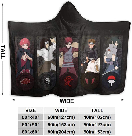 Image of Naruto Fleece Flannel Cloak - Throw Hooded Blanket