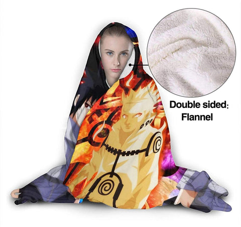 Image of Anime Naruto Fleece Flannel Hooded Blanket