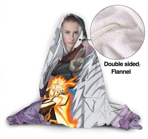 Image of Naruto Fleece Flannel Blanket - Anime Hooded Blanket