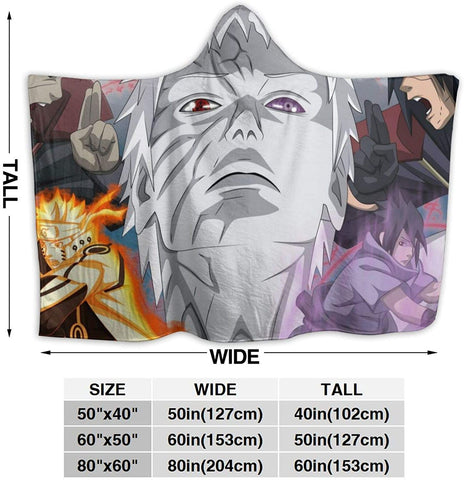 Image of Naruto Fleece Flannel Blanket - Anime Hooded Blanket