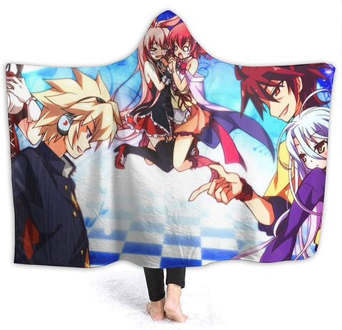 Image of Anime No Game No Life Hooded Blanket - Printed Fleece Flannel Blanket