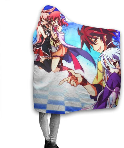 Image of Anime No Game No Life Hooded Blanket - Printed Fleece Flannel Blanket