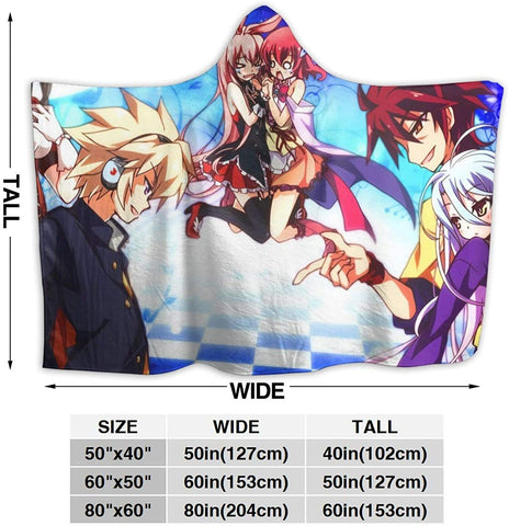 Image of Anime No Game No Life Hooded Blanket - Printed Fleece Flannel Blanket