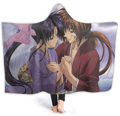 Image of Rurouni Kenshin Pilling Proof Flannel Hooded Blanket