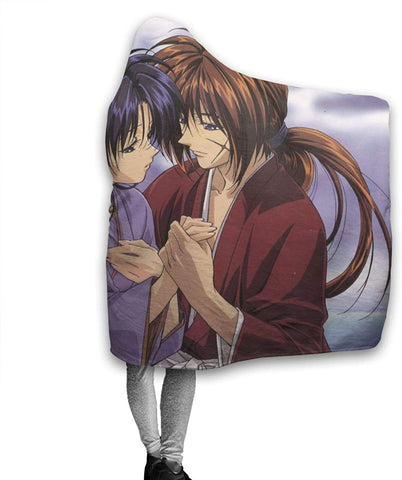 Image of Rurouni Kenshin Pilling Proof Flannel Hooded Blanket