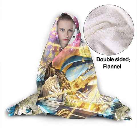 Image of Anime Sword Art Online Hooded Blanket - Printed Fleece Flannel Blanket