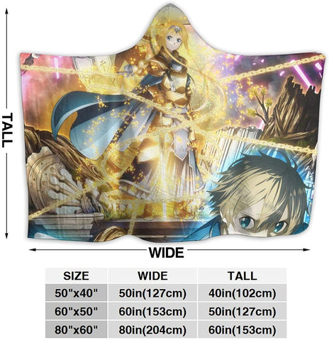 Image of Anime Sword Art Online Hooded Blanket - Printed Fleece Flannel Blanket