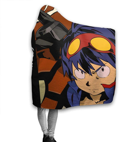 Image of Anime Tengen Toppa Gurren Lagann Fleece Flannel Winter Hooded Blankets