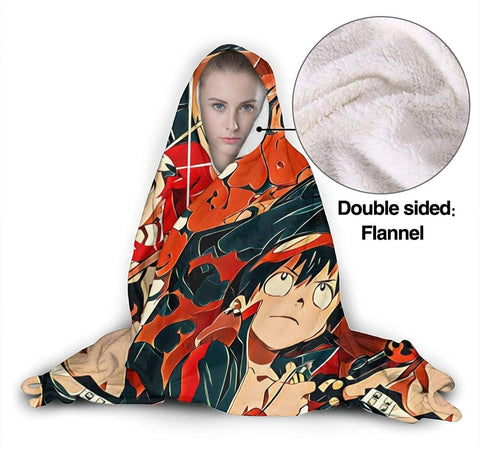 Image of Anime Tengen Toppa Gurren Lagann Blanket - Nap Throw Printed Hooded Blanket