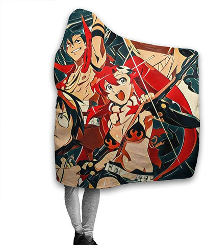 Image of Anime Tengen Toppa Gurren Lagann Blanket - Nap Throw Printed Hooded Blanket