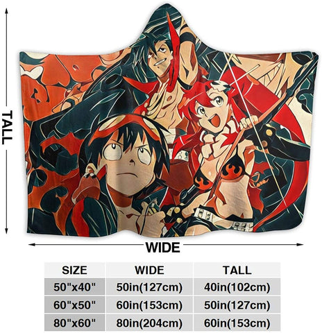 Image of Anime Tengen Toppa Gurren Lagann Blanket - Nap Throw Printed Hooded Blanket