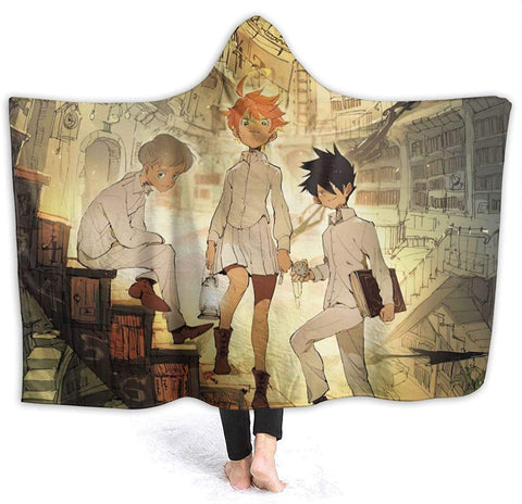 Image of The Promised Neverland Blanket - Nap Throw Anime Printed Hooded Blanket