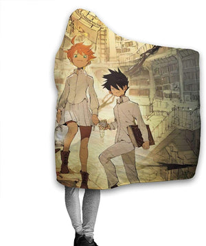 The Promised Neverland Blanket - Nap Throw Anime Printed Hooded Blanket