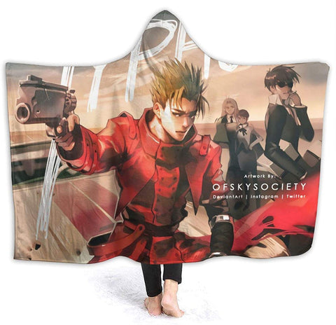 Image of Anime Trigun Pilling Proof Flannel Hooded Blanket