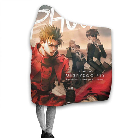 Image of Anime Trigun Pilling Proof Flannel Hooded Blanket