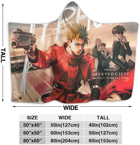 Image of Anime Trigun Pilling Proof Flannel Hooded Blanket