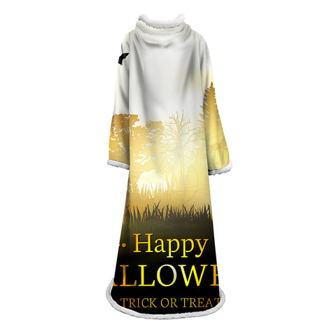 Image of 3D Digital Printed Blanket With Sleeves-Blanket Robe Halloween Party