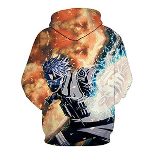 Naruto Anime Hoodies Kakashi Hatake 3D Print Pullover Hoodie