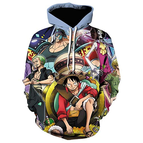 Image of Anime One Piece 3D Printed Hoodie - Monkey D Luffy Pullover
