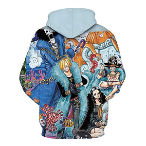 Unisex Anime One Piece Luffy 3D Printed Sweatshirt Hoodie Pullover