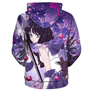 Anime Sailor Moon Hoodie - Sailor Saturn 3D Print Pullover Hoodie