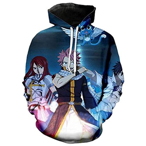 Image of Fairy Tail 3D Printed Pullover - Casual Pocket Hoodie