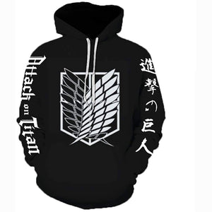 Unisex Attack on Titan hoodie Levi Ackerman Anime hoodie 3D Print Sweatshirt