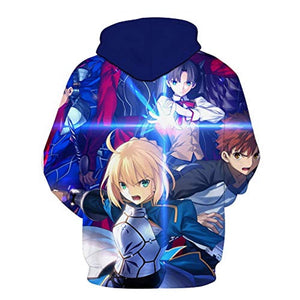 Fate Stay Night Hoodies - Saber 3D Printed Fashion Hooded Long Sleeve Pullover