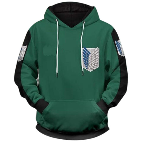 Image of Attack On Titan Survey Corps Wings of Freedom 3D Printed Pullover Hoodie Sweatshirts Cosplay Costume Coat Unisex