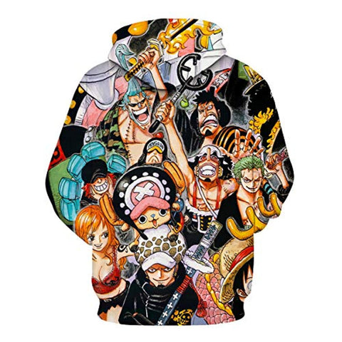 Image of One Piece 3D Printed Pullover - Unisex Anime Luffy Hoodie Sweatshirt