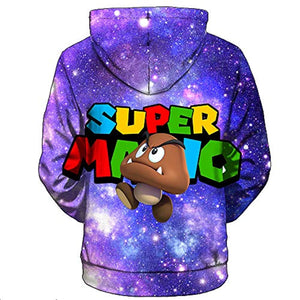 Mario Hoodie - 3D Full Print Drawstring Hooded Pullover Sweatshirt 9 Styles Optional