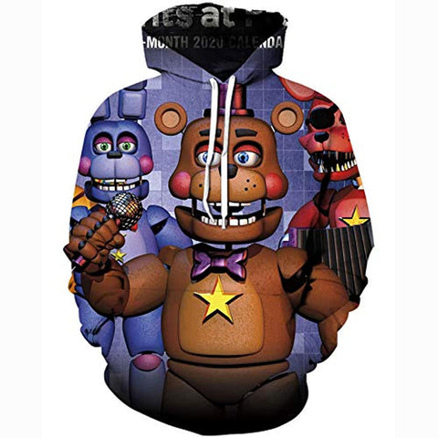 Image of Five Nights at Freddy's Hoodies for Kids Teens - 3D Boys and Girls Pullover Hoodie