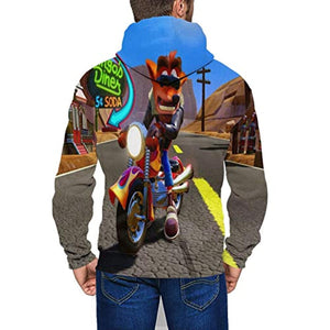 Crash Bandicoot Hoodies - Motor Crash Bandicoot 3D Print Pullover Sweatshirt
