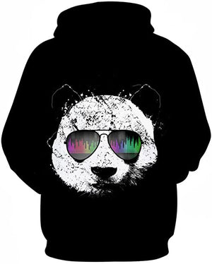 Mr. Panda Hoodie Costume Sunglasses Panda Bear Pullover Hoodies