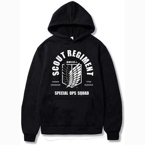 Image of Unisex Anime Attack on Titan Ackerman Levi Printed Cotton Cozy Hoodies Hooded Sweatshirts Pullovers Tops