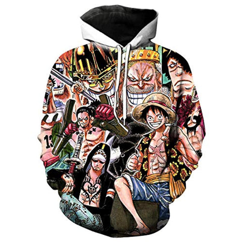 Image of One Piece Luffy 3D Printed Hoodie - Unisex Anime Pullover Sweatshirt