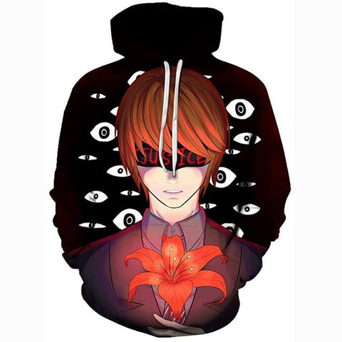 Image of Anime Death Note Hoodie - Yagami Light 3D Print Pullover Hoodie