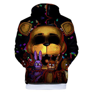 Unisex Five Nights at Freddy Hoodie 3D Print Pullover Cosplay Hooded Sweatshirt Costume for Men Kids