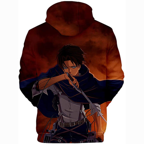 Image of Anime Attack On Titan 3D Printed Unisex Hoodie Pullover Eren Mikasa Ackerman Cosplay Sweatshirt