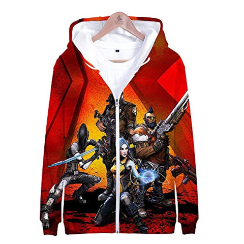 Image of Borderlands 3 Hoodie - Unisex 3D Zipper Hooded Sweatshirts