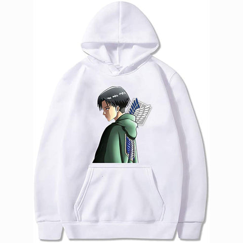 Image of Unisex Anime Attack on Titan Ackerman Levi Printed Cotton Cozy Hoodies Hooded Sweatshirts Pullovers Tops